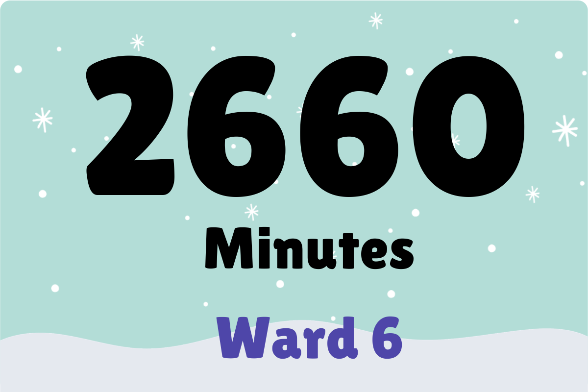 On a snowy background, the test reads: Ward 6 2660 minutes