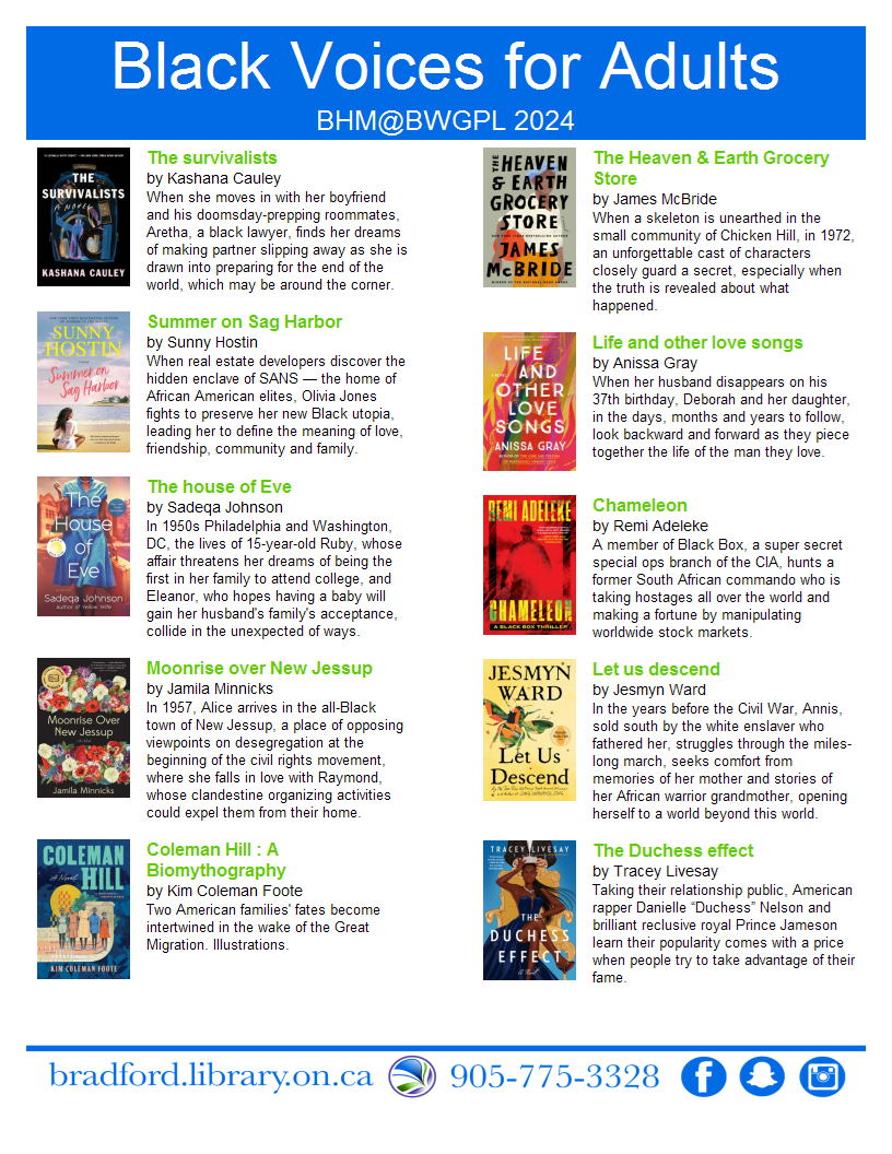 image of our Black Voices for Adults book list